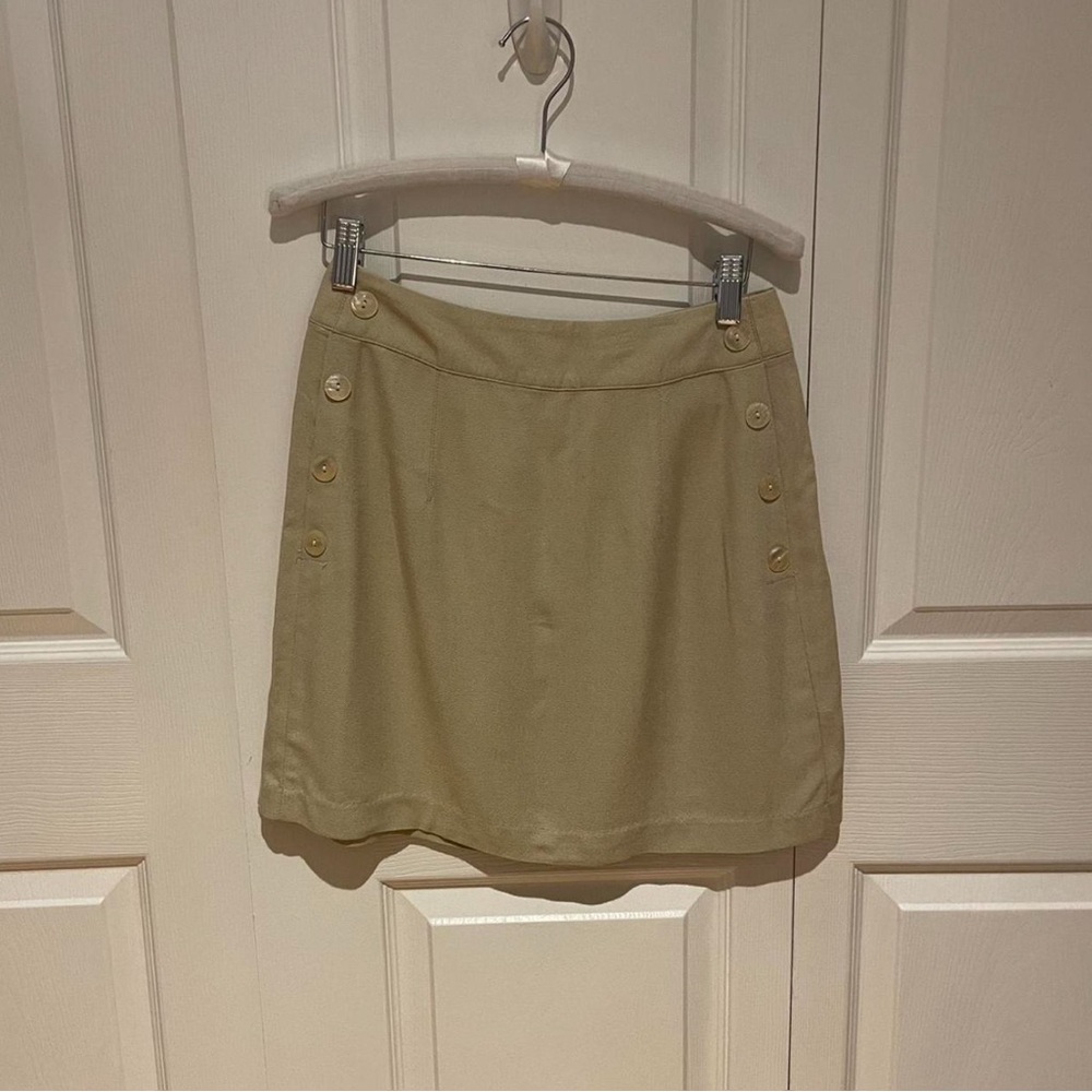 Vintage tan mini skirt with buttons